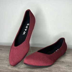 NWOT Burgundy WAPS Point Toe Flats 9.5